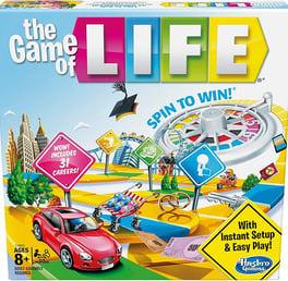 a game of life with a car and a bird
