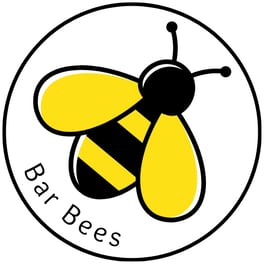 Bee Logo inside a circle with Bar Bees text