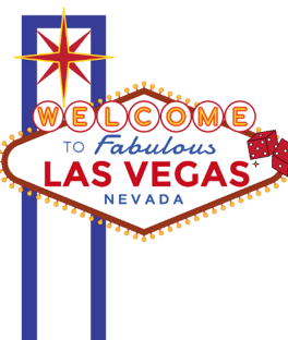 a las vegas sign with a casino theme