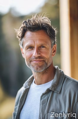 smiling middle-aged man outdoors, representing steady energy and natural daily blood sugar support