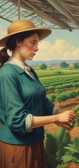 a woman in a hat and a straw hat