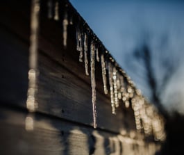 Icicles hanging from fence by Phil Hearing