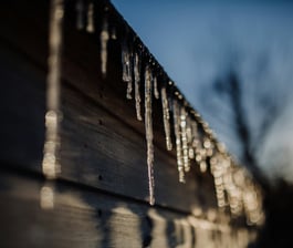 Icicles hanging from fence by Phil Hearing