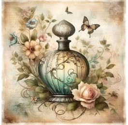 Desenho dw frasco de perfume -vintage