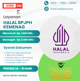 Jasa Pendaftaran Pengurusan Pembuatan HALAL Indonesia Murah Terdekat di Kota Kabupaten Biaya 8 JUTA