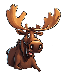 A image of a cartoon moose