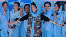 Nila Ibrahimi and Marefat High School students in Kabul, Afghanistan.