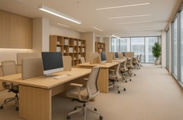 Progetto BRB Engineering per il settore uffici: workspace moderno con layout efficiente