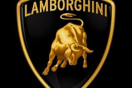 a lambo lambo logo on a black background