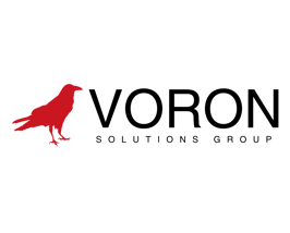 a red bird next to Voron Solutions Group Text in black lettering