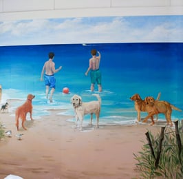 bespoke beach mural by artworks by marcine in lavalette nj