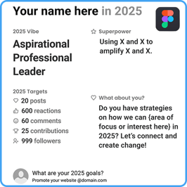 Example Figma template of LinkedIn 2025 Goals