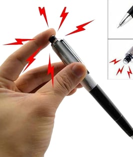Electric shock pen – hilarious prank gag gift that zaps unsuspecting friends with a harmless jolt.