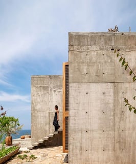 Concrete and wood biophilic designed house Rhodes Greece