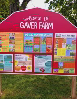 Welcome to Gaver Farm sign