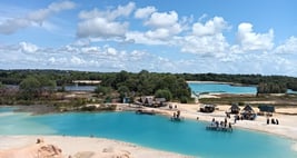 view of Blue Lake from the hill