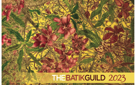 Shuen-Li's Floral Batik Painting selected for front cover of The Batik Guild 2023 Calendar