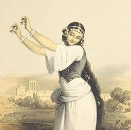 Gawazii dancer illustration with finger cymbals