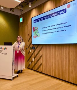 ulie Gachet Mitrovic leading an entrepreneur workshop at Google for Startups campus