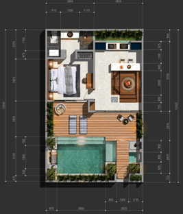 Villa Oraya floor plan — efficient and elegant layout designed for comfort, functionality,