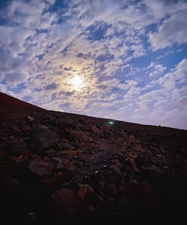 Ascent of Licancabur Volcano in Sunrise.