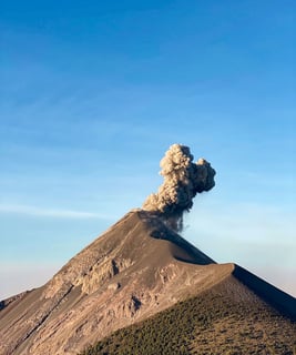 Volcan fuego erupting, seen from Acatenango in Guatemala.