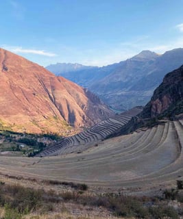 Sunset landscape in the Sacred Valley near Cuzco, Peru.