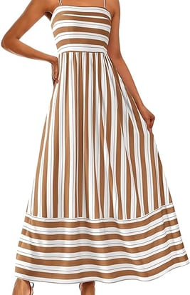 vestido veraniego de rayas de amazon