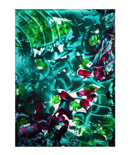 Jungle encaustic wax painting artist iron art abstract 2016 collection greens purple plywood awareness awakening