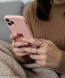 e-commerce entrepreneur using iPhone