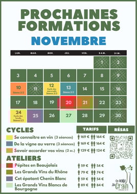 cours oenologie novembre 2025 dégustation de vins lyon on veille au grain