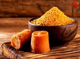 Organic jaggery cubes, powder and blocks for international trade