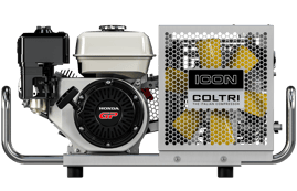 a honda gx200 gas engine with a coltri air compressor for dive tanks