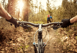a person making downhill riding