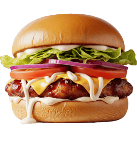 A Barbeque Burger offered by PremiYum Foods.
