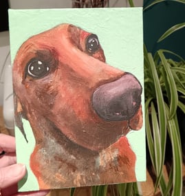 A painting of a dog, pet portrait