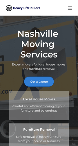 Moving Service Website Design Nashville TN