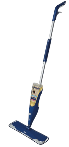 a mop with a blue mop and a blue mop