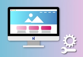 Illustration d'un écran d'ordinateur sur une page d'accueil de site web et des outils de maintenance