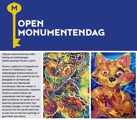 paintings, Batik workshops, Open Monumentendag, Netherlands, Art workshops for kids, Batik artist