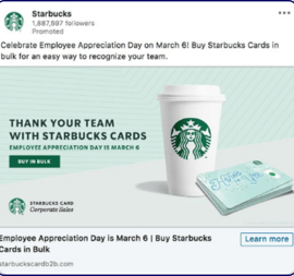 LinkedIn ad example: Starbucks