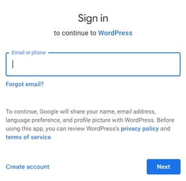 wordpress login