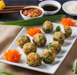 Korean rice balls on a plate