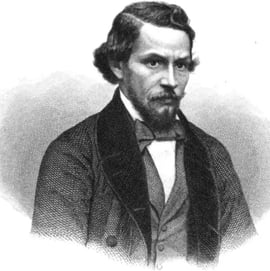 Imagem do escritor brasileiro Gonçalves Dias (1823-1864)