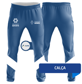 calça esportiva do governo de goiás na cor azul 