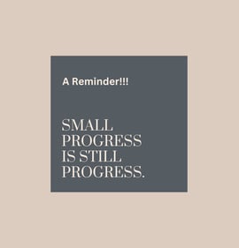 a small business card with a small business card saying small progress