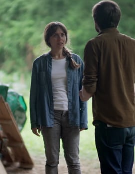 Julie Gilby acting in short film "A Moment's Hesitation"