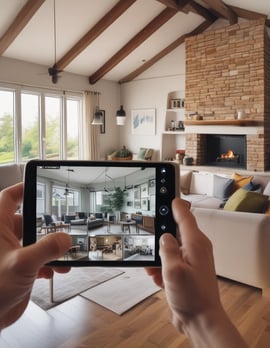 a living room filled with furniture and a large window