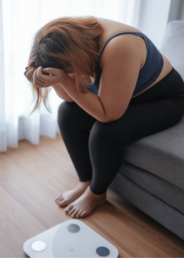 femme grosse triste