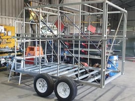 SweetAz Co. trailer at the skeleton stage during its construction by Trailers 2000.